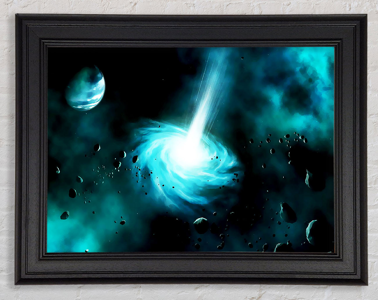 Green Star Explosion Framed Print