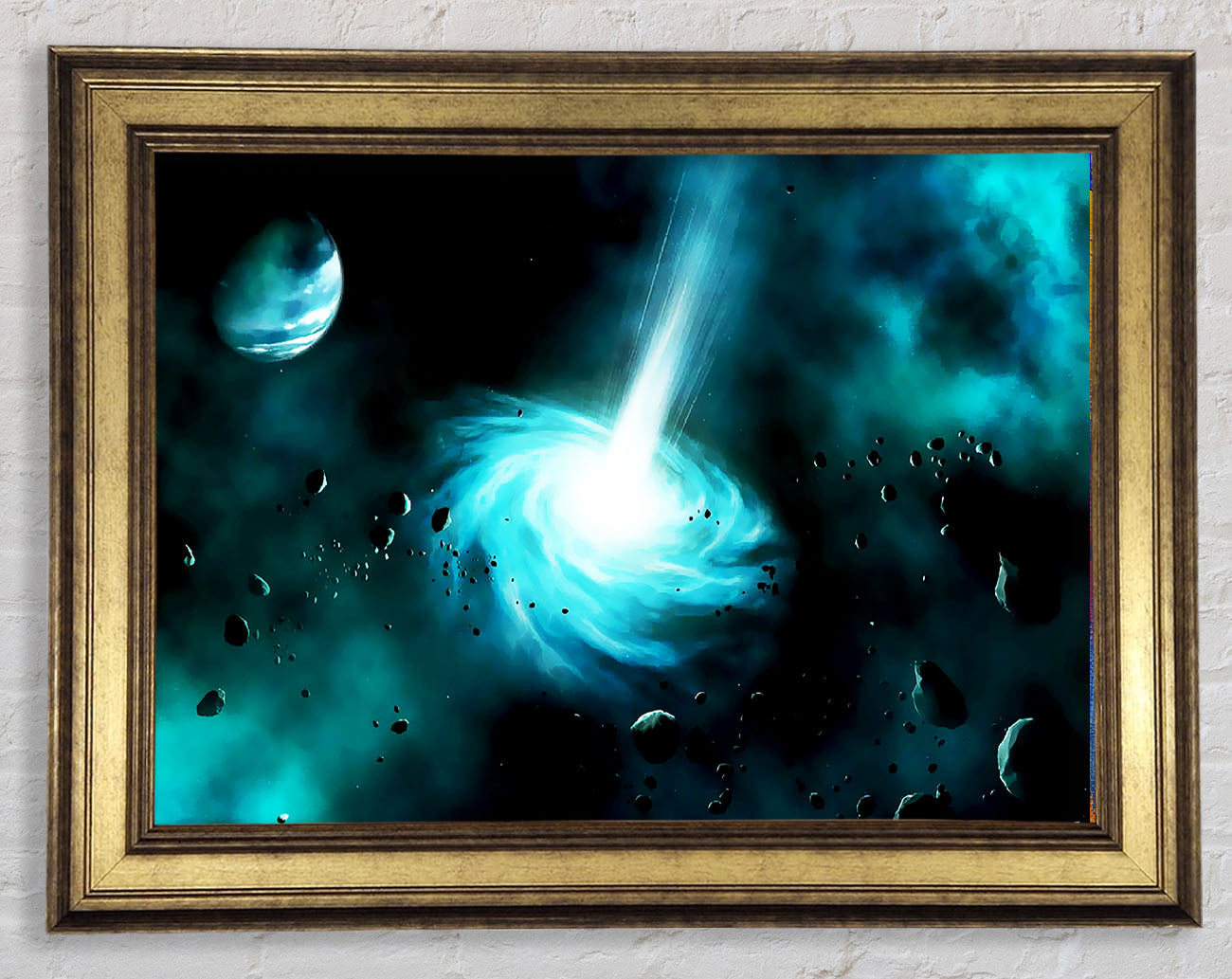 Green Star Explosion Framed Print