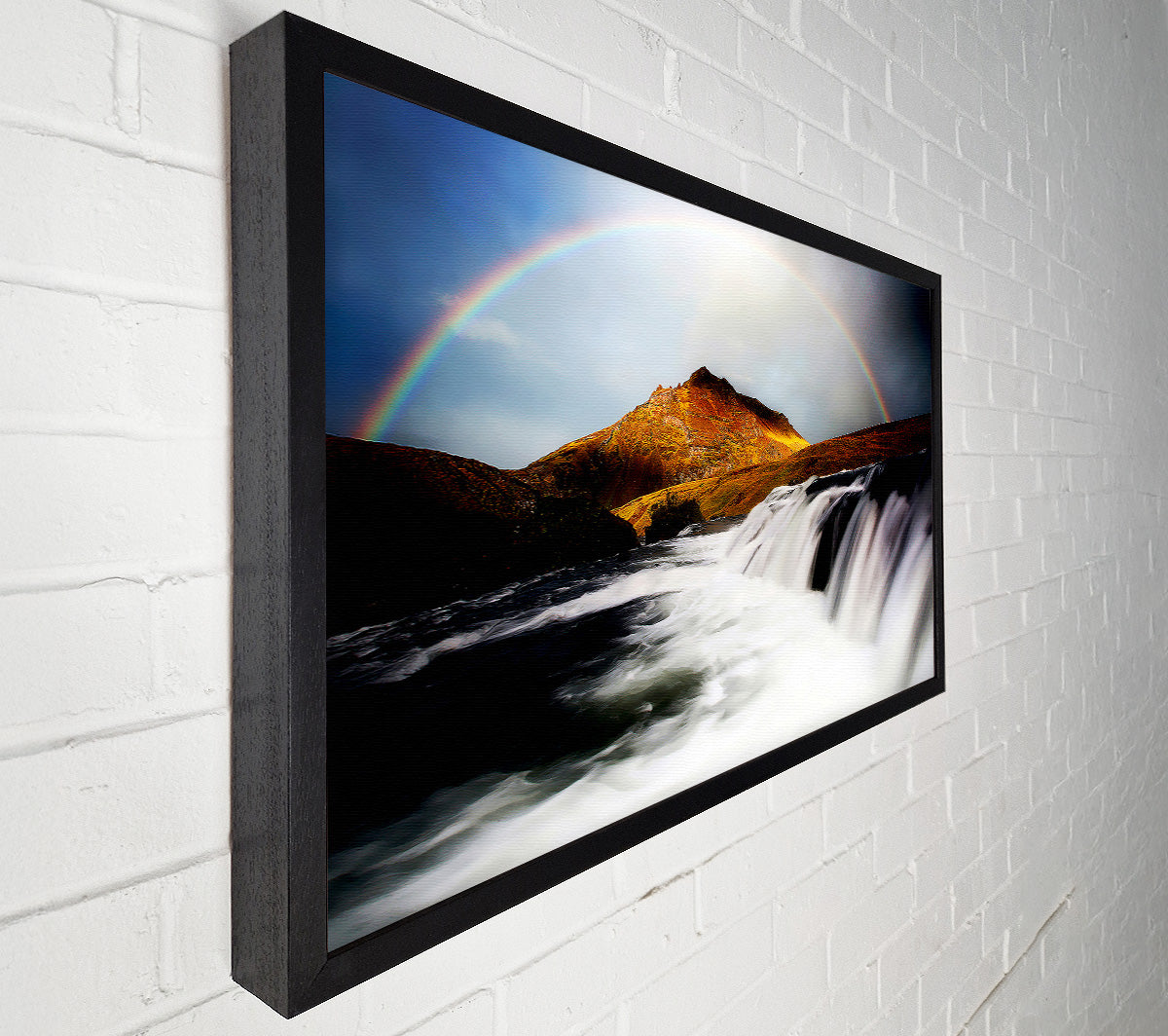Rainbow Mountain Falls Canvas Wall Art