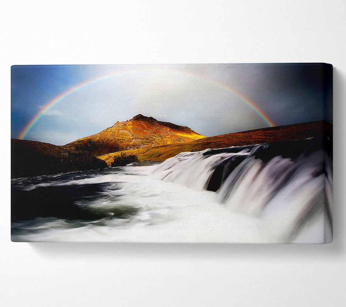 Rainbow Mountain Falls Canvas Wall Art