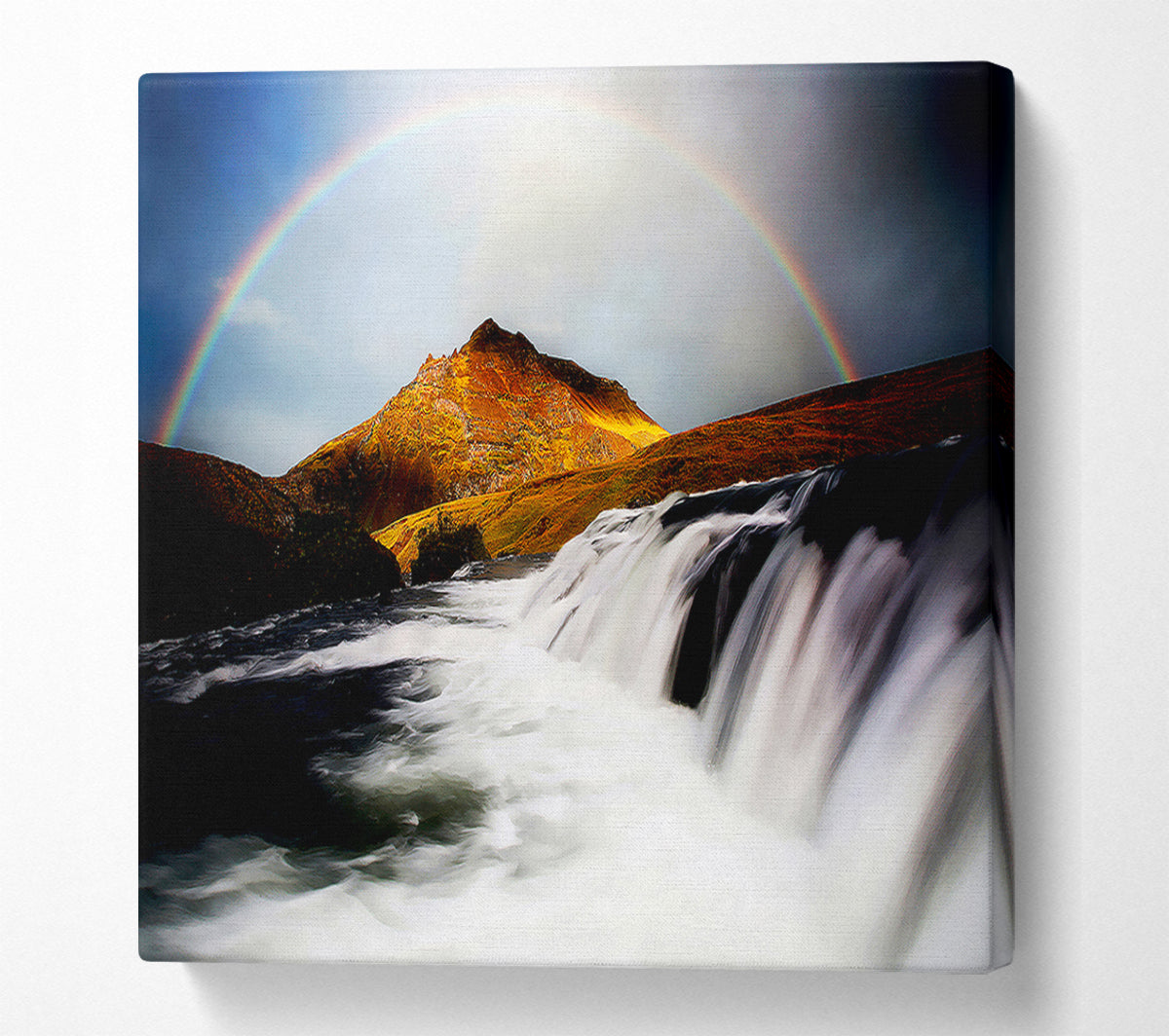 Rainbow Mountain Falls Canvas Wall Art