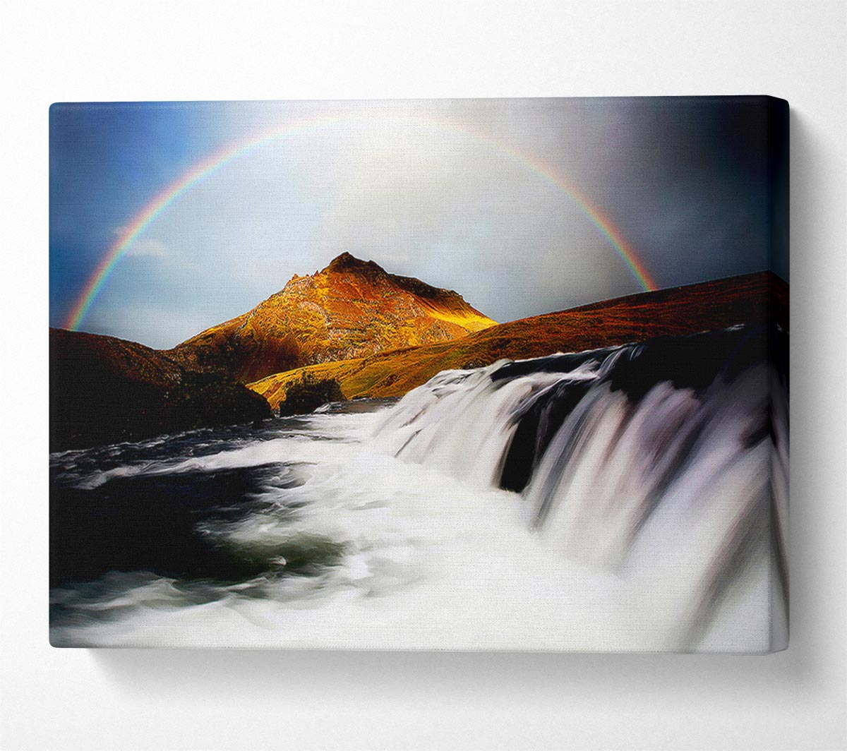 Rainbow Mountain Falls Canvas Wall Art