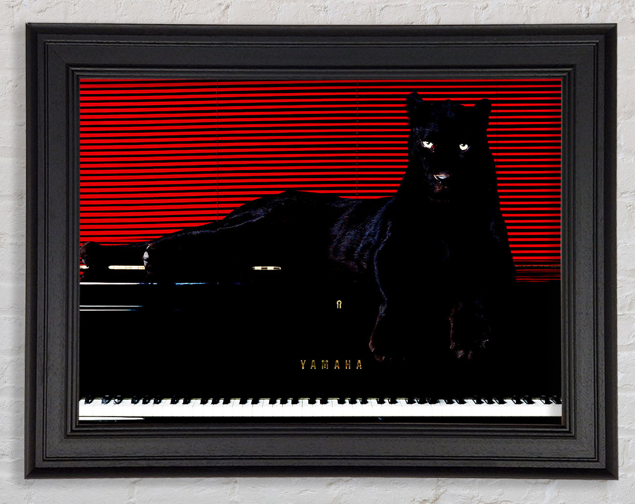 Black Panther Piano Framed Print