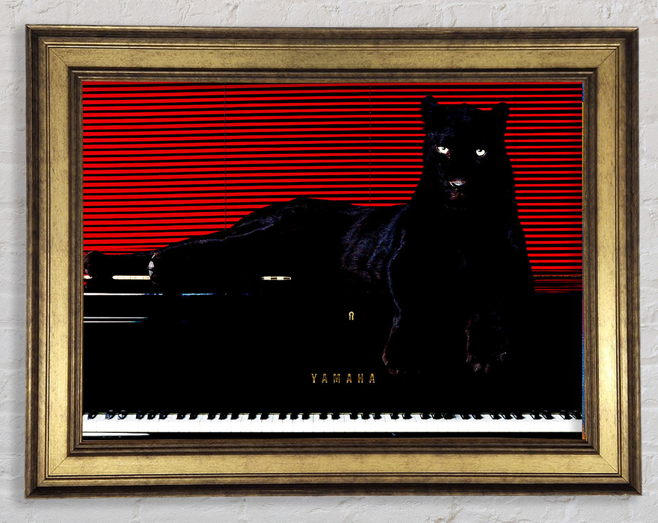 Black Panther Piano Framed Print