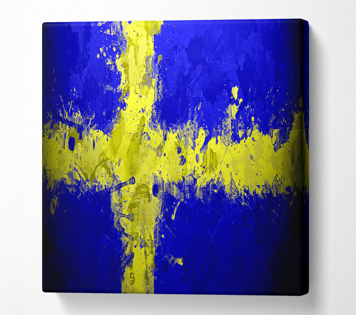 Sweden Grunge Flag Canvas Wall Art