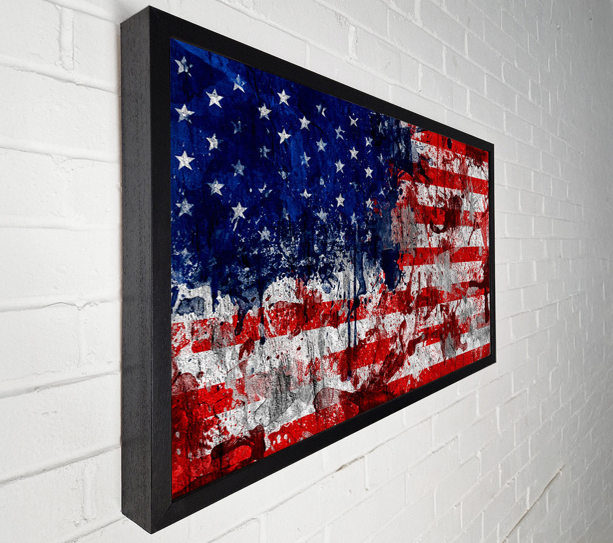 Usa American Flag Grunge Canvas Wall Art