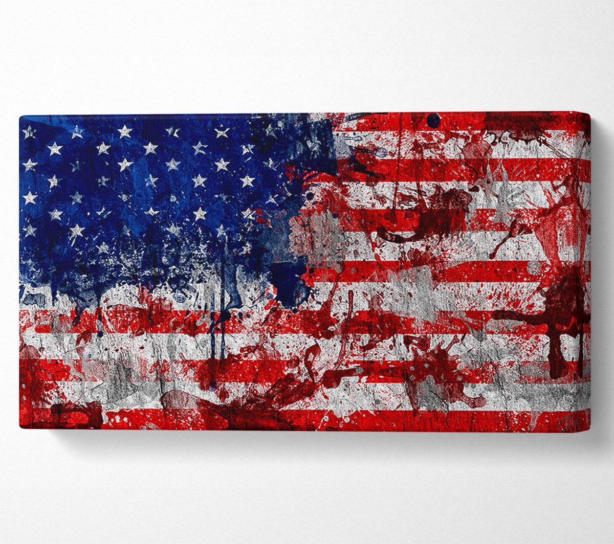 Usa American Flag Grunge Canvas Wall Art
