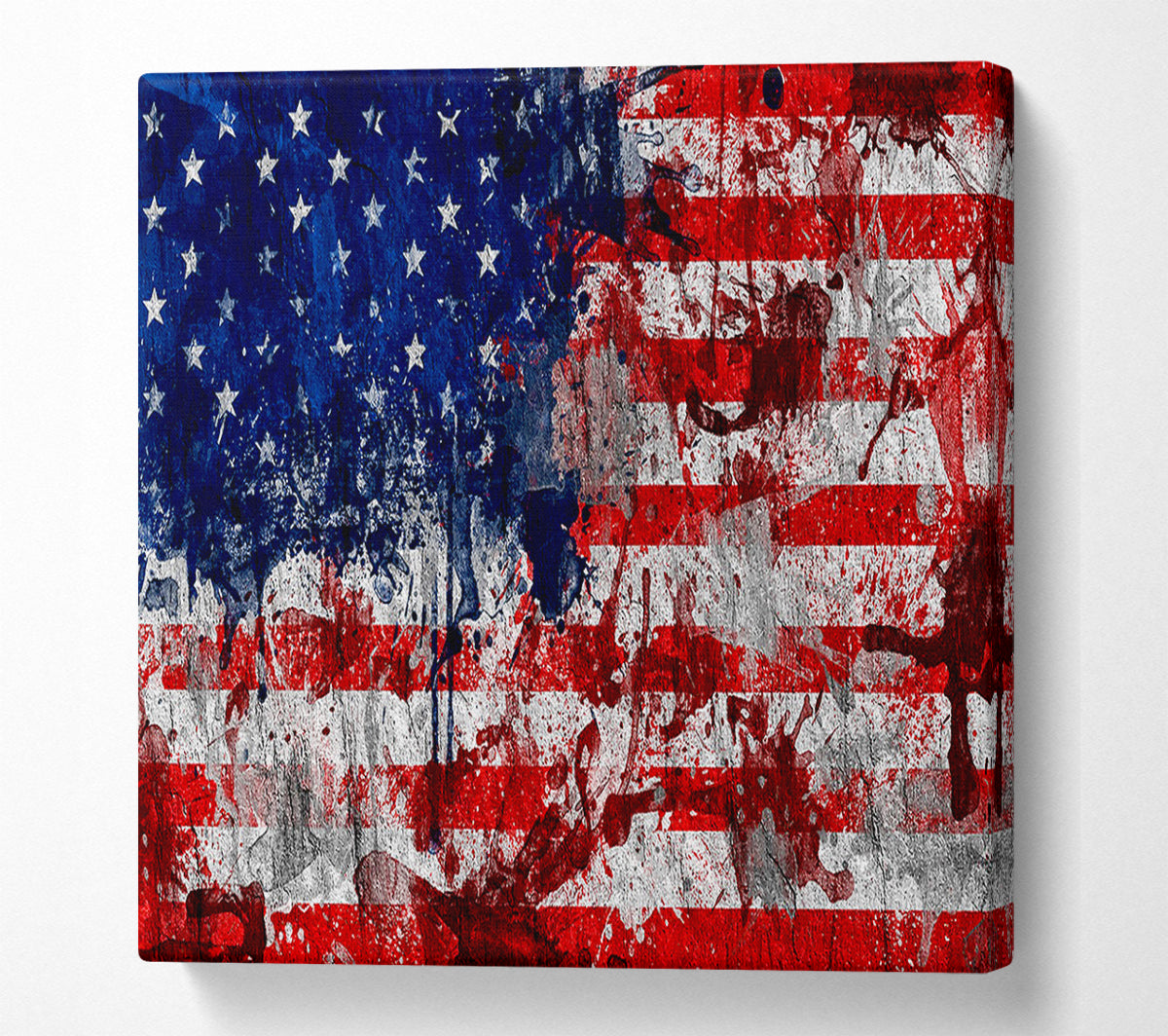 Usa American Flag Grunge Canvas Wall Art