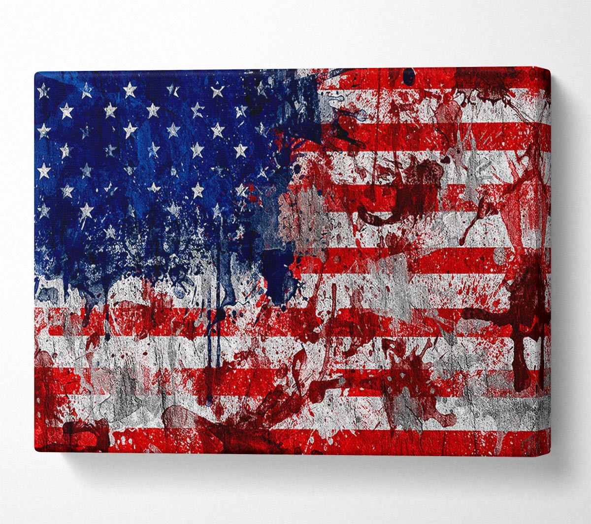 Usa American Flag Grunge Canvas Wall Art