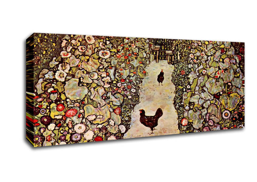 Klimt Garden Path With Chickens