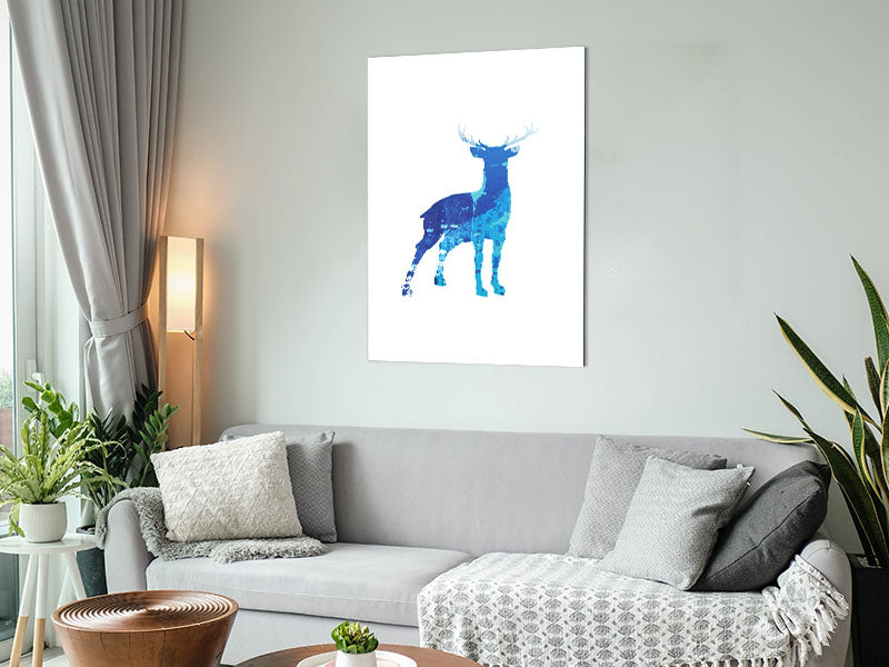 Blue Stag Metal Print