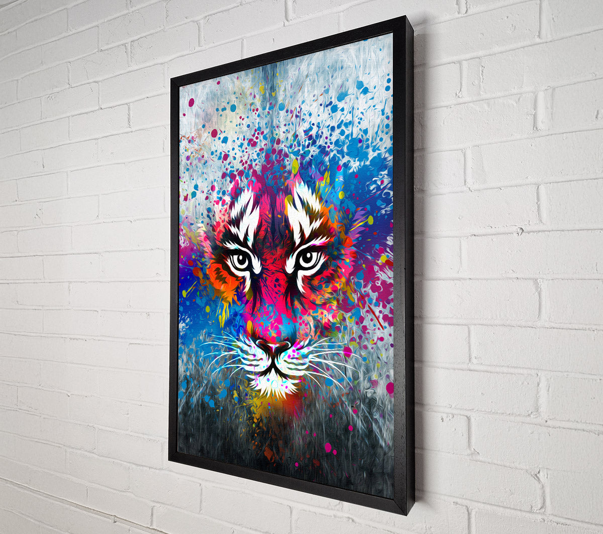 Rainbow Tiger Face Canvas Wall Art