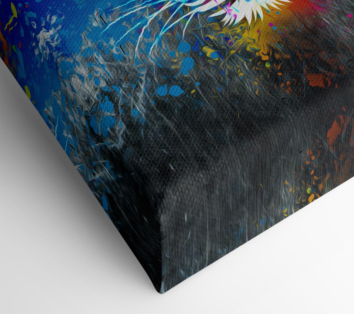 Rainbow Tiger Face Canvas Wall Art