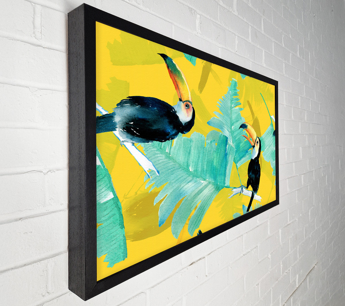 Toucan Palm Leaves Canvas Wall Art
