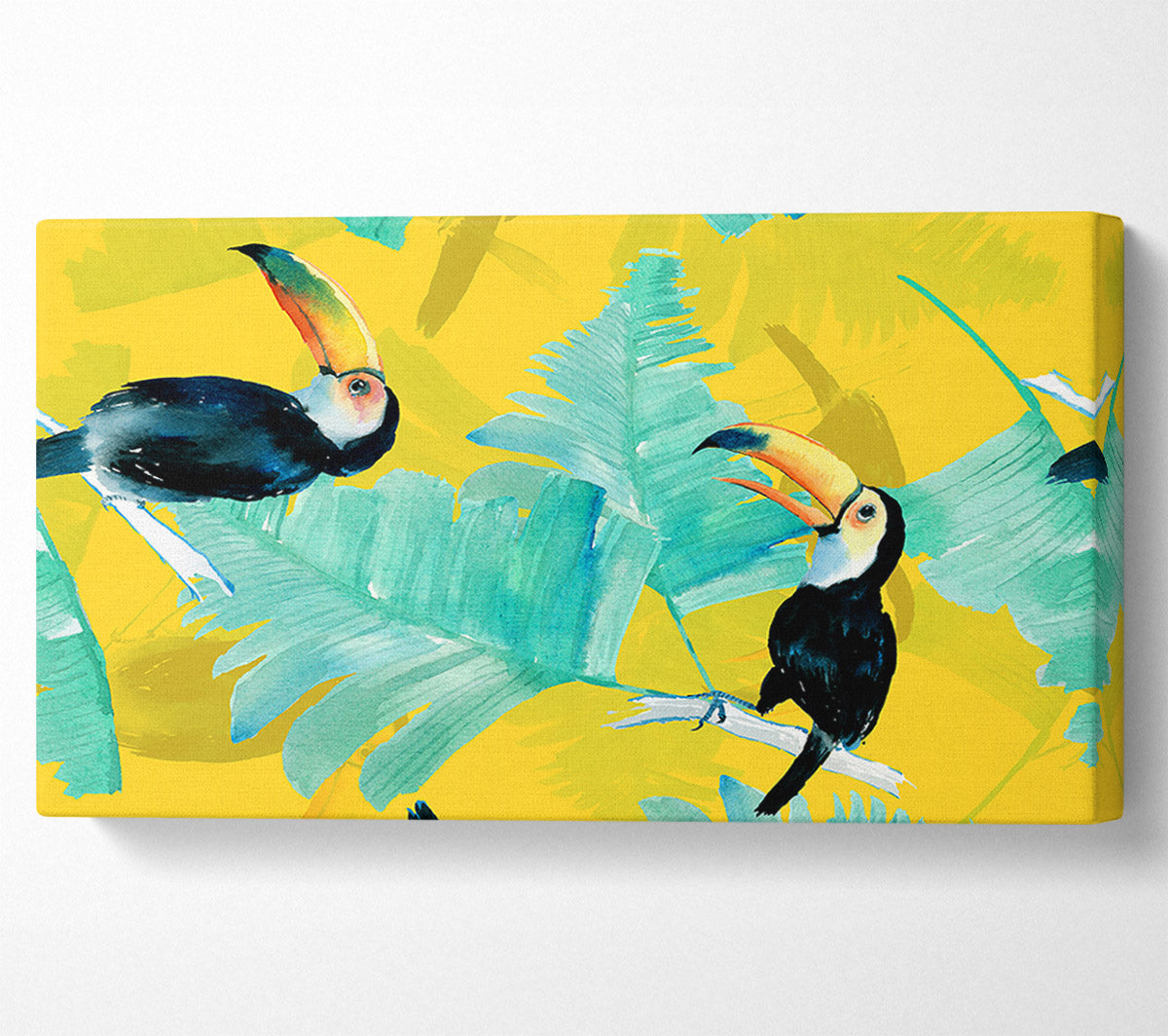 Toucan Palm Leaves Canvas Wall Art