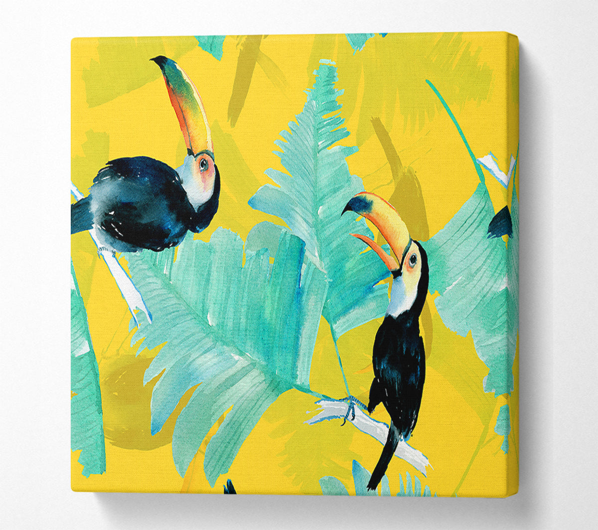 Toucan Palm Leaves Canvas Wall Art