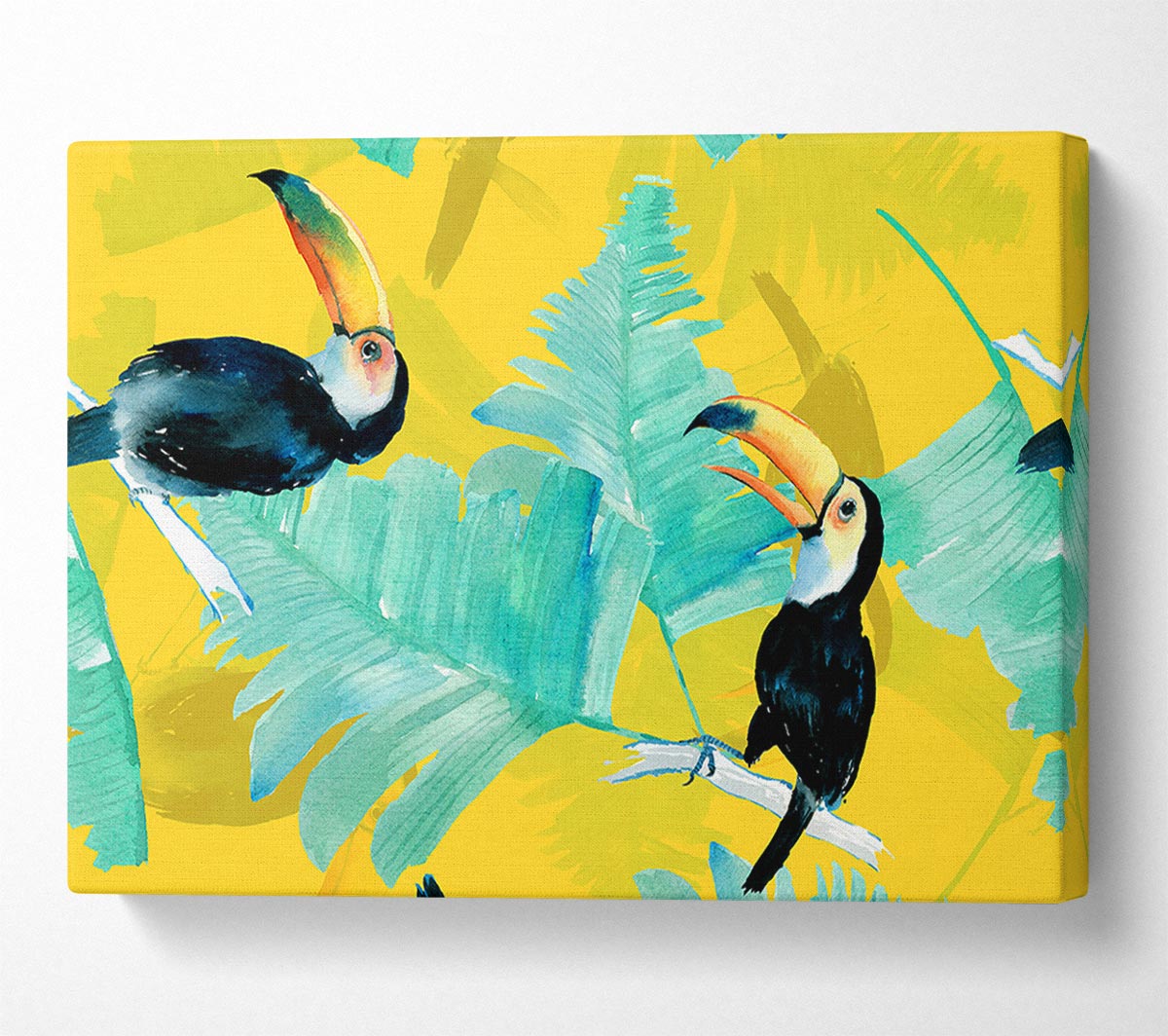 Toucan Palm Leaves Canvas Wall Art