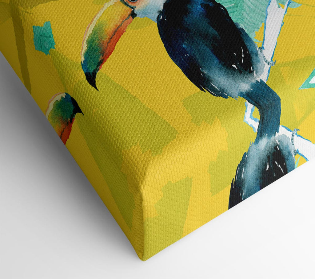 Toucan Palm Leaves Canvas Wall Art