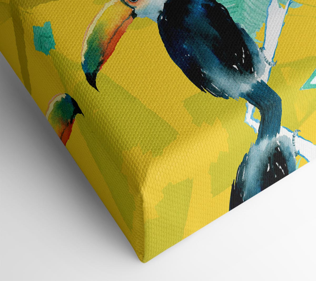 Toucan Palm Leaves Canvas Wall Art