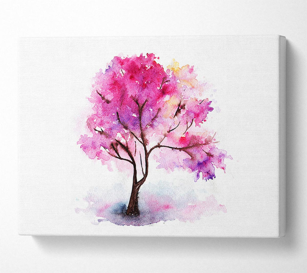 Pink Lonesome Tree Canvas Wall Art