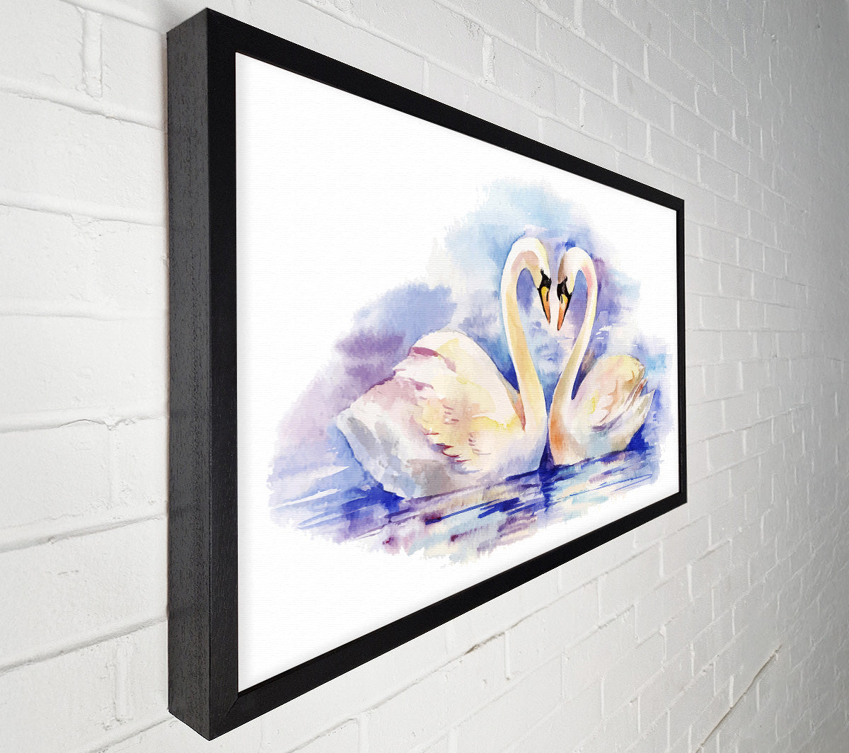 Swan Love Canvas Wall Art