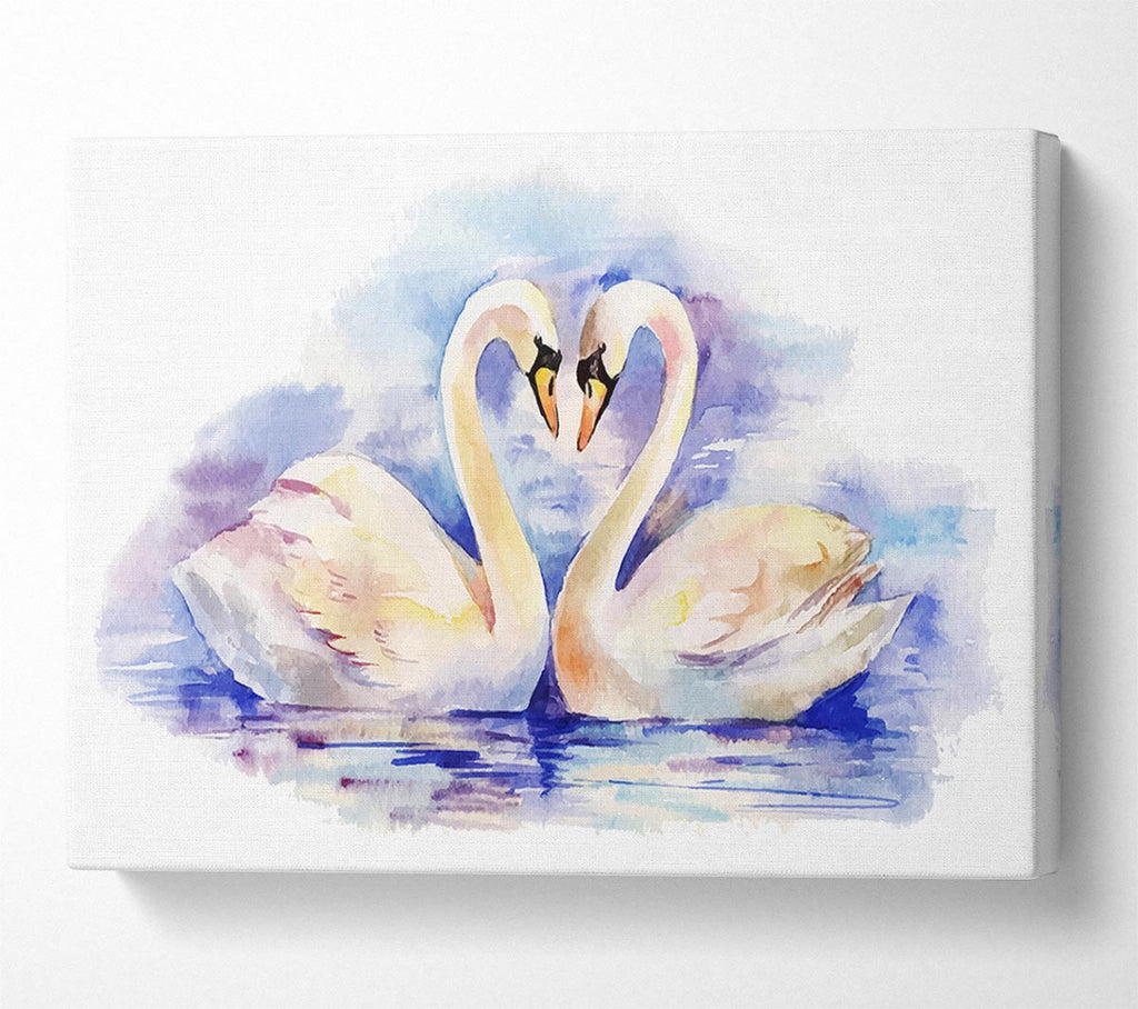 Swan Love Canvas Wall Art