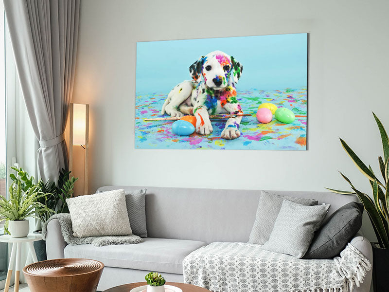 Dalmation Puppy Paint Party Metal Print