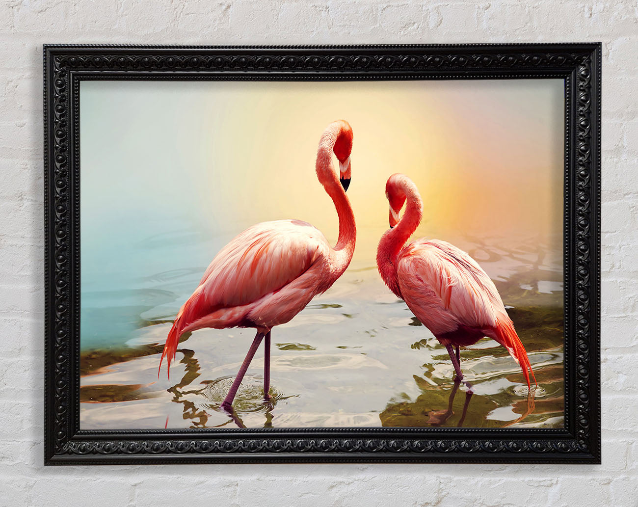 Flamingo Sunset Framed Print