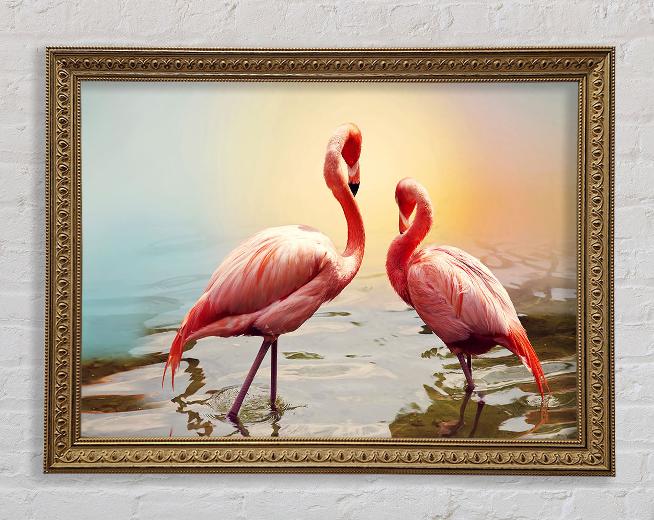 Flamingo Sunset Framed Print