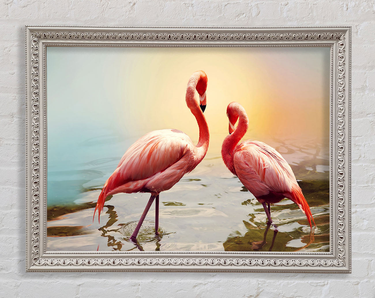 Flamingo Sunset Framed Print