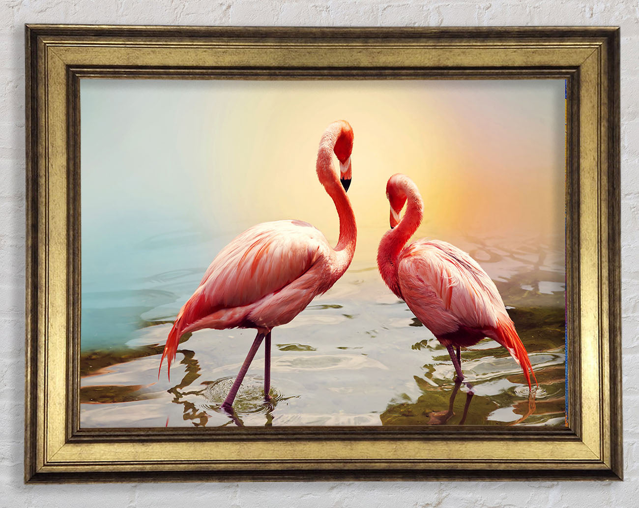 Flamingo Sunset Framed Print