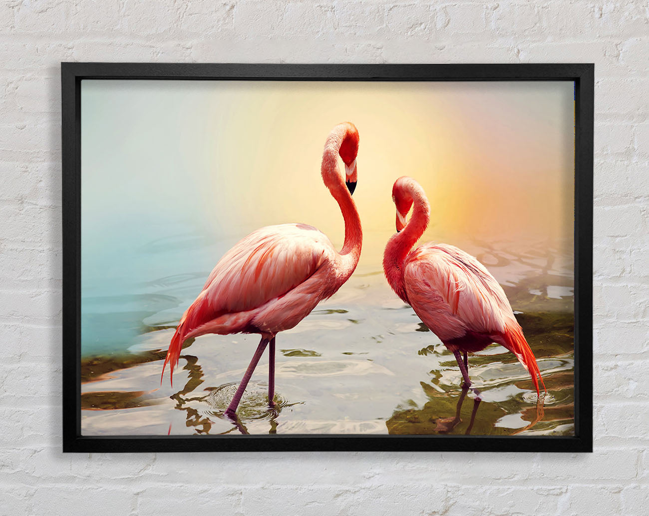 Flamingo Sunset Framed Print