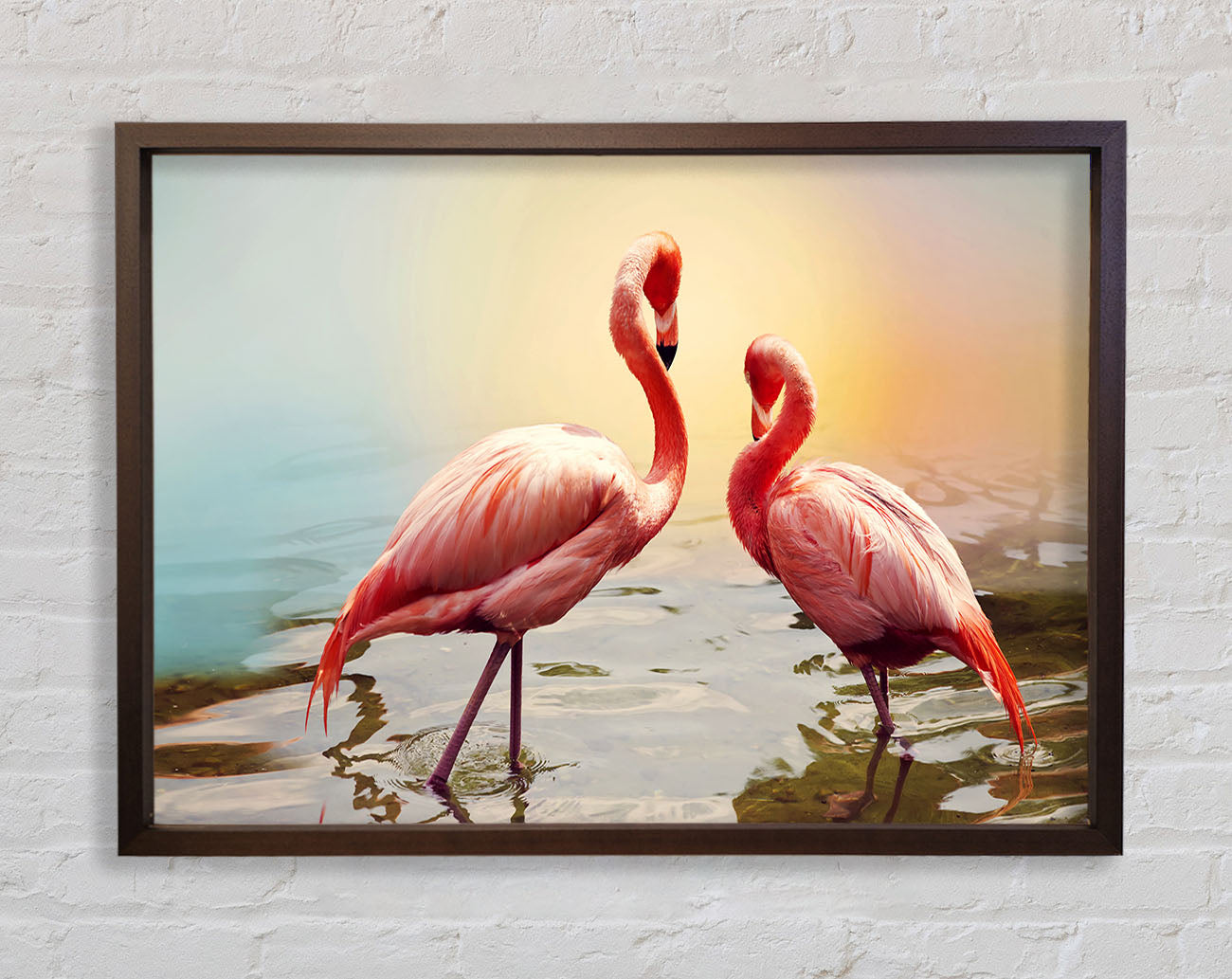Flamingo Sunset Framed Print