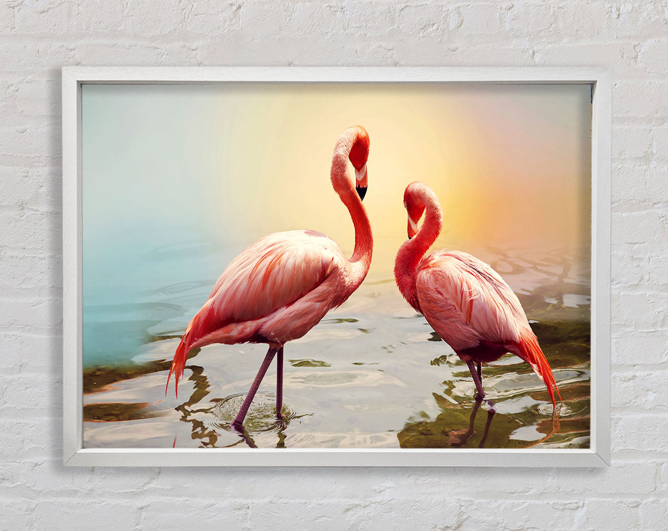 Flamingo Sunset Framed Print