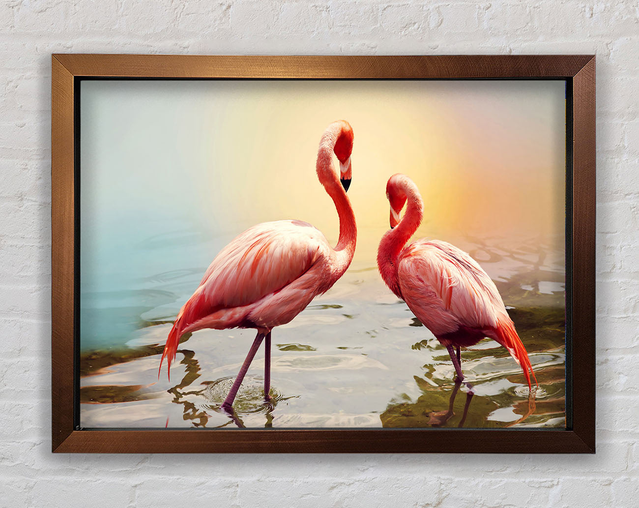 Flamingo Sunset Framed Print
