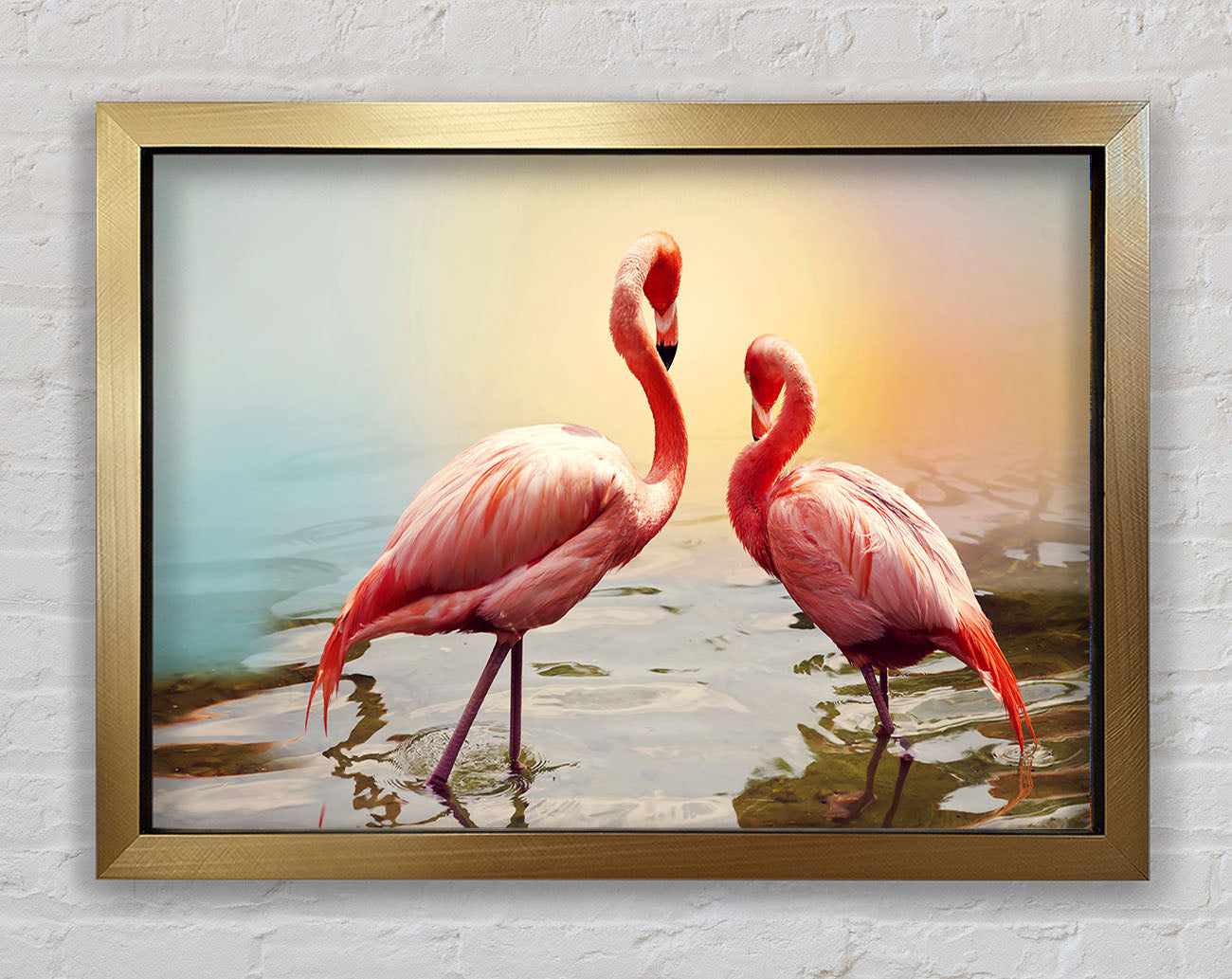 Flamingo Sunset Framed Print