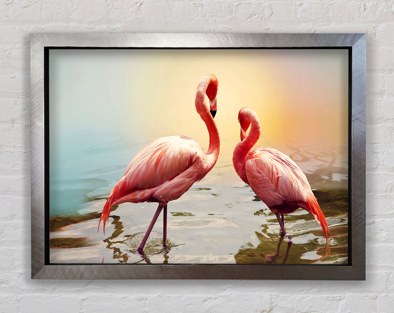Flamingo Sunset Framed Print