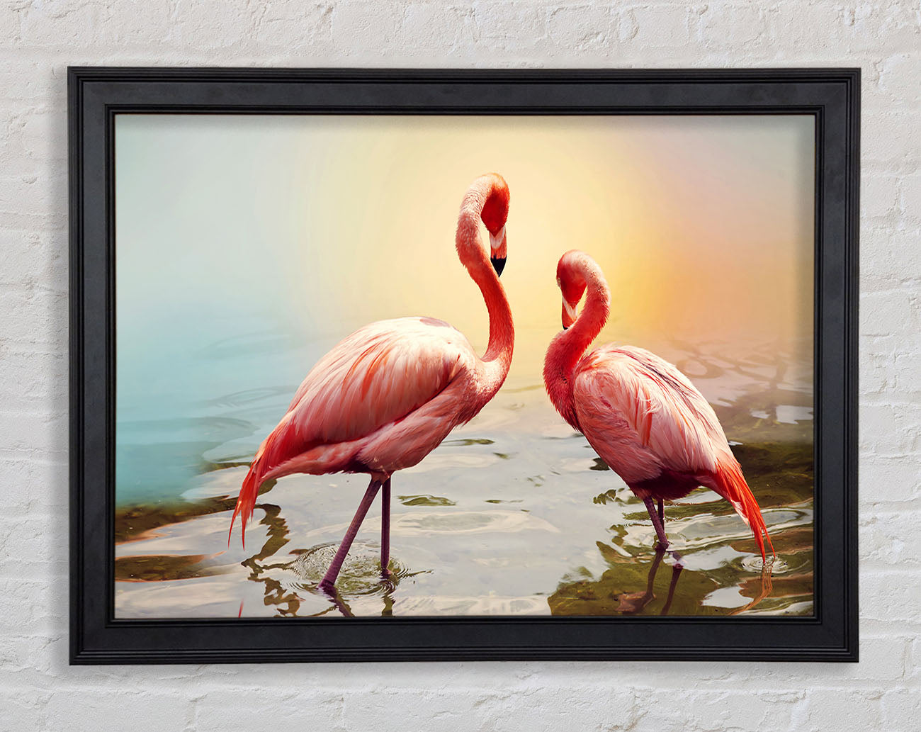 Flamingo Sunset Framed Print