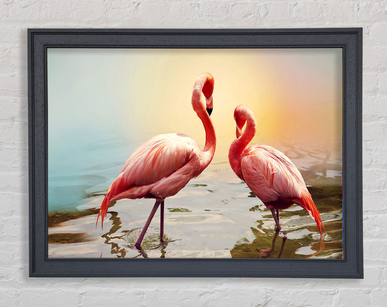 Flamingo Sunset Framed Print