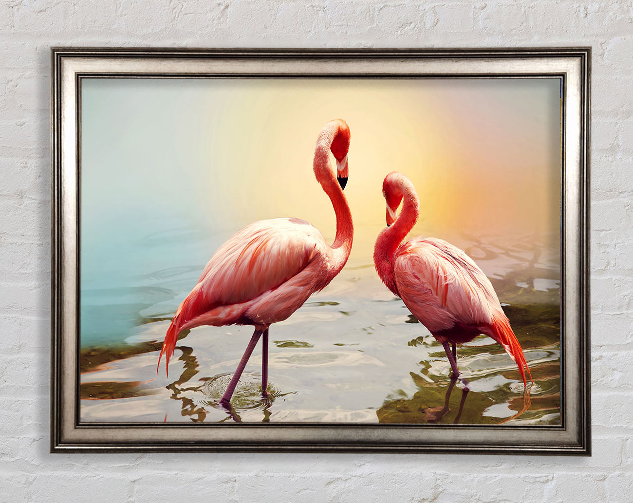 Flamingo Sunset Framed Print