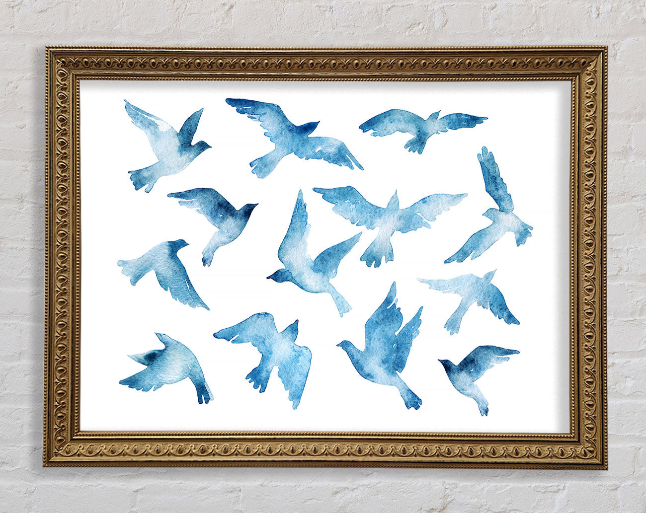 Blue Doves Framed Print