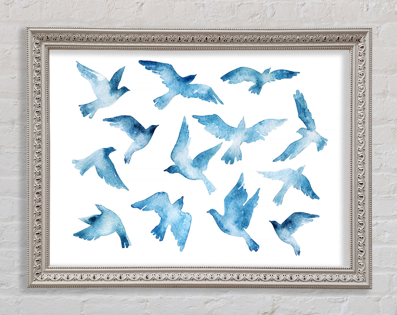 Blue Doves Framed Print