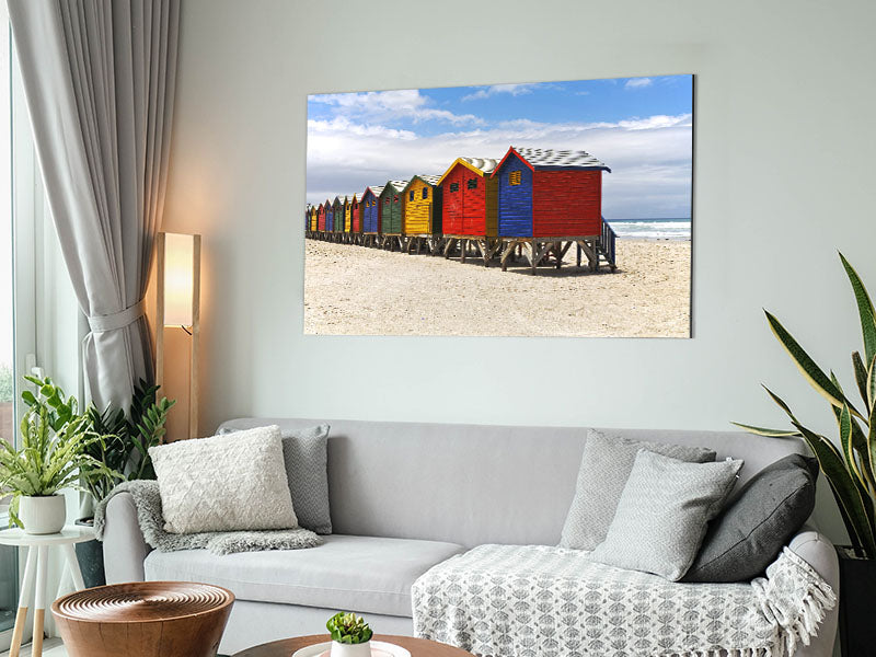Row Of Beach Huts Metal Print