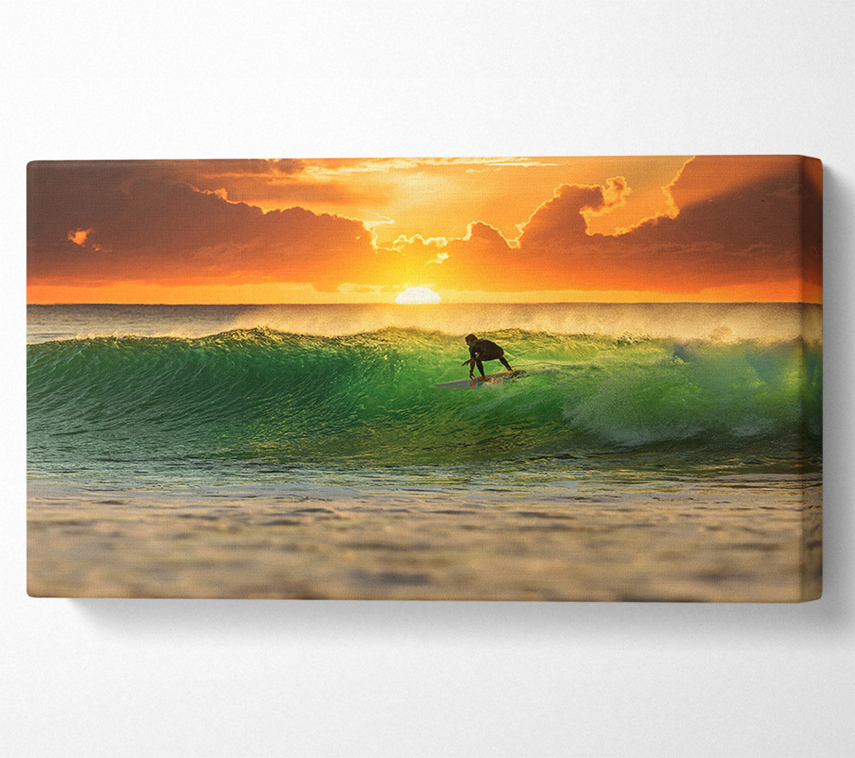 Surfer Sunset Canvas Wall Art