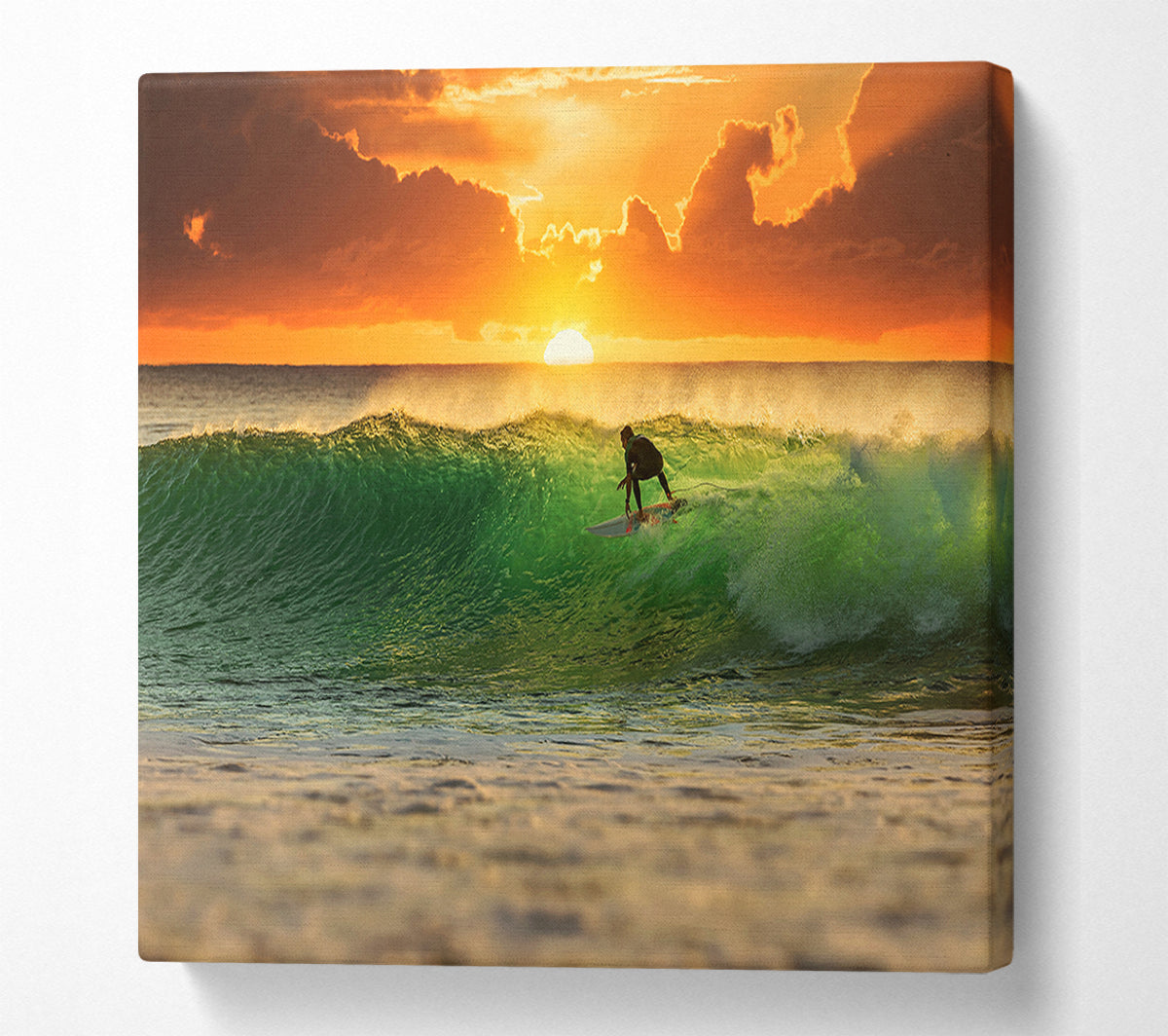 Surfer Sunset Canvas Wall Art
