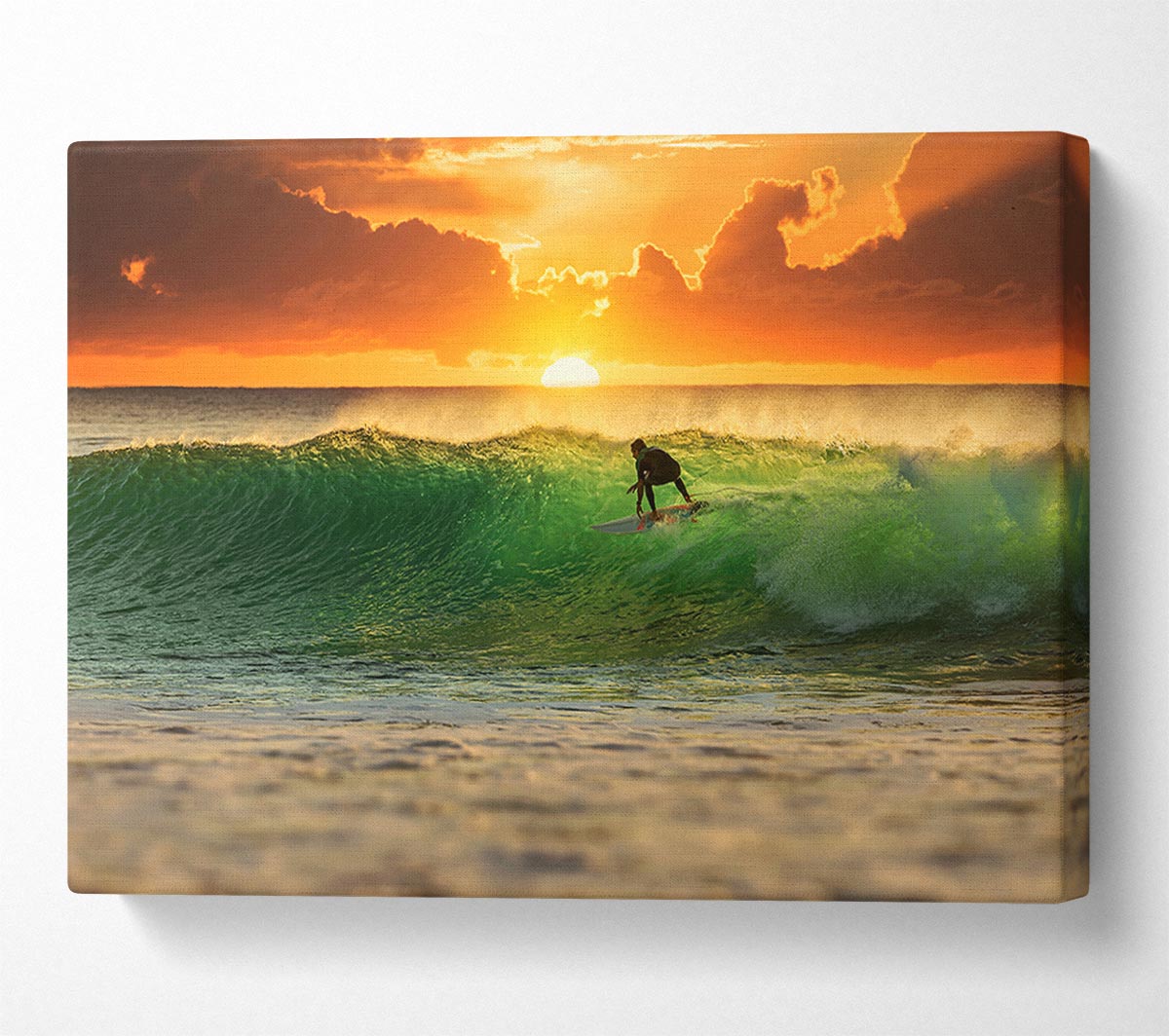Surfer Sunset Canvas Wall Art