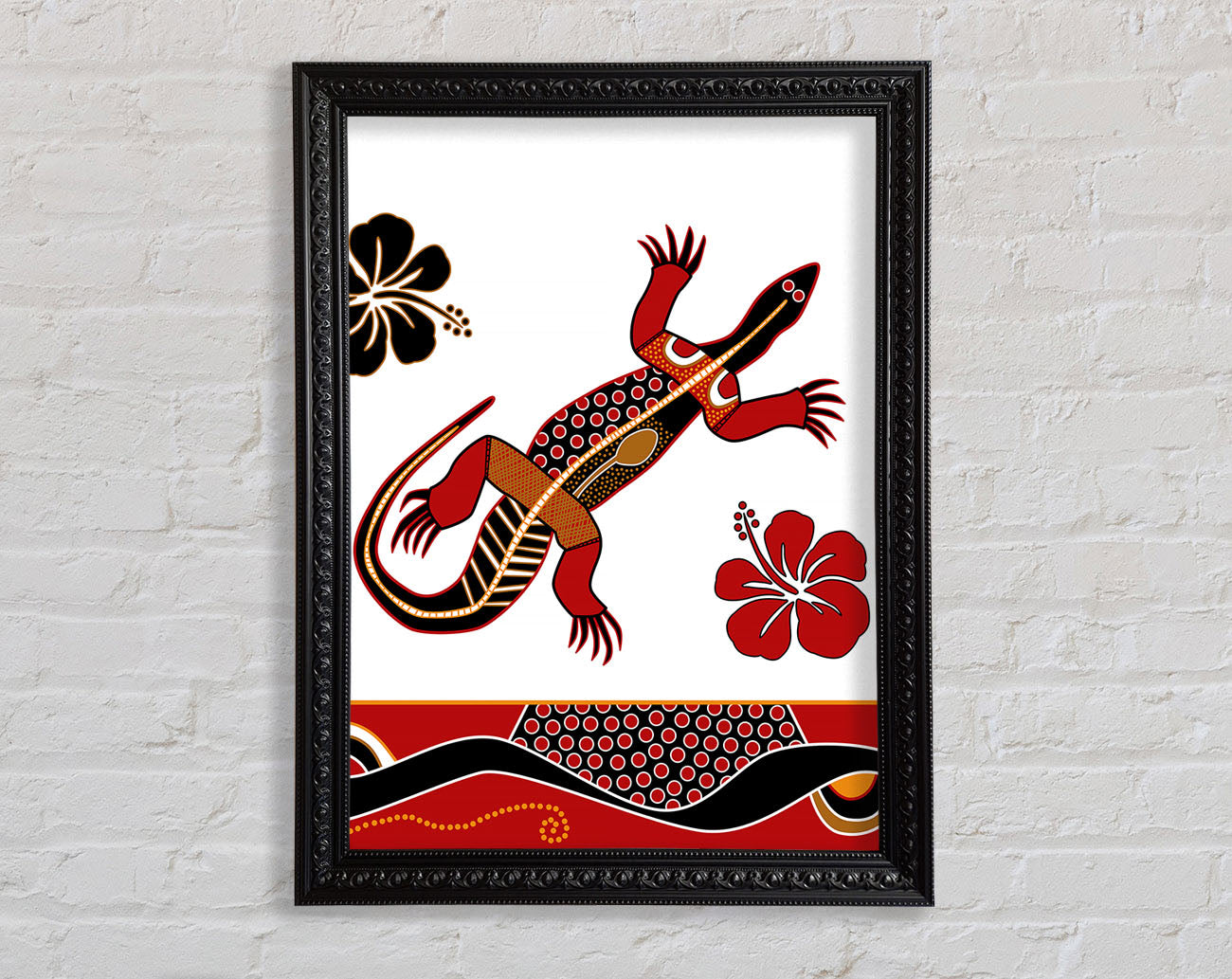 Aboriginal Lizard 1 Framed Print