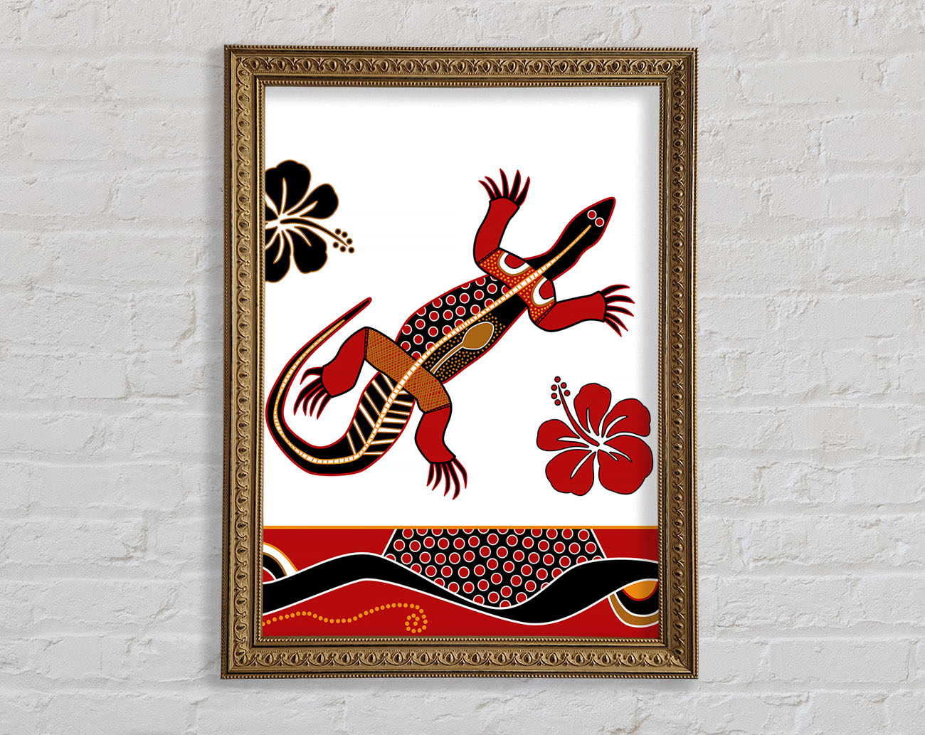 Aboriginal Lizard 1 Framed Print
