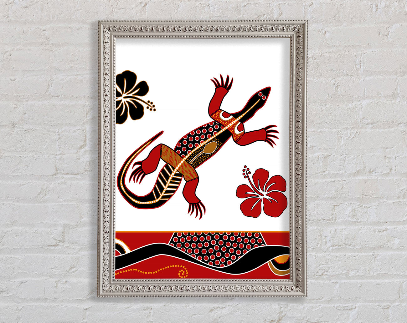 Aboriginal Lizard 1 Framed Print