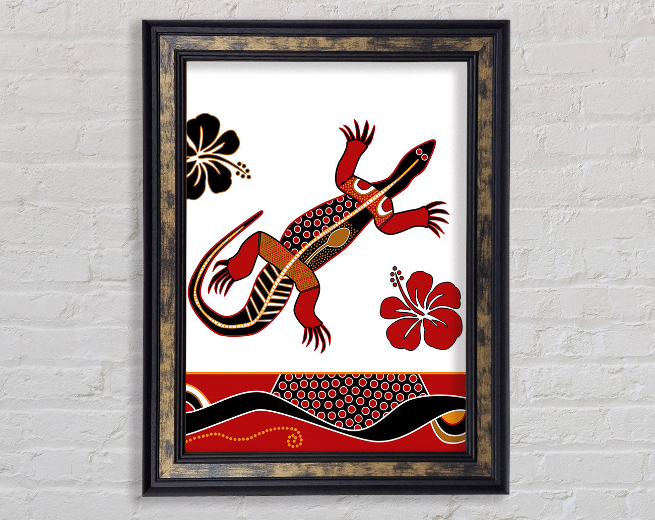 Aboriginal Lizard 1 Framed Print